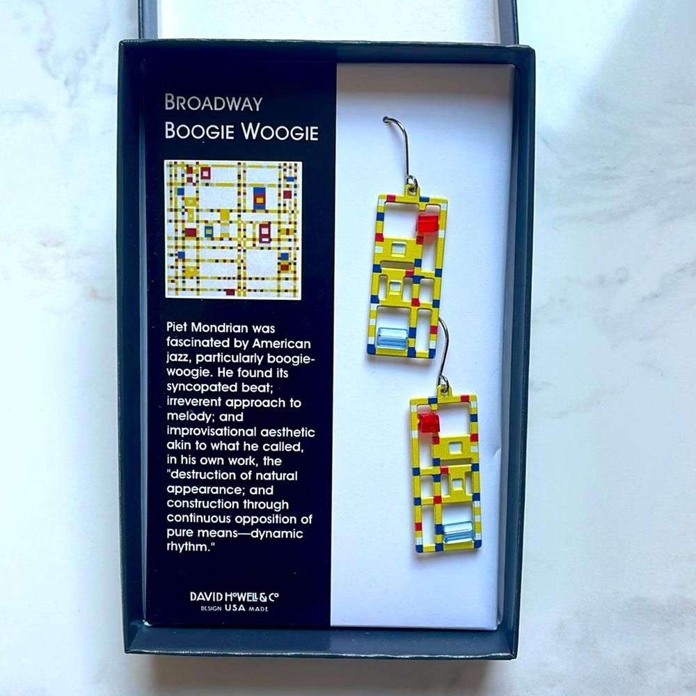 David Howell Design Mondrian Broadway Boogie Woogie Earrings - NWT